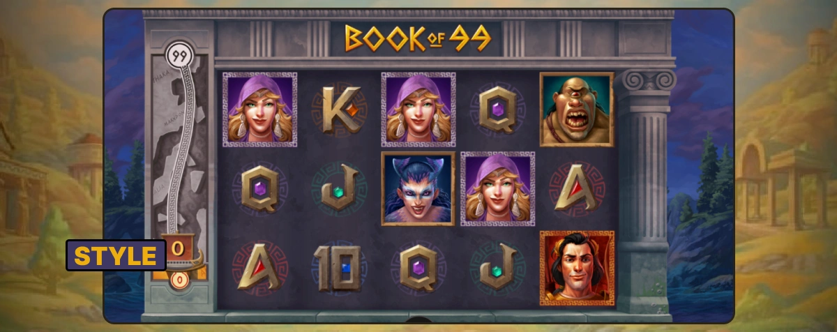 99 スロット スタイルのブック。